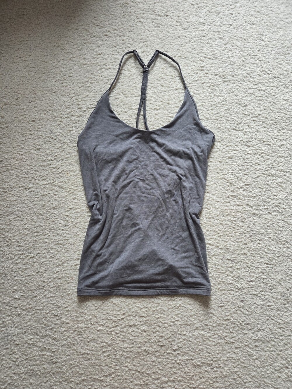 Joah Brown Gray Racerback Halter Tank Top - Picture 2 of 4